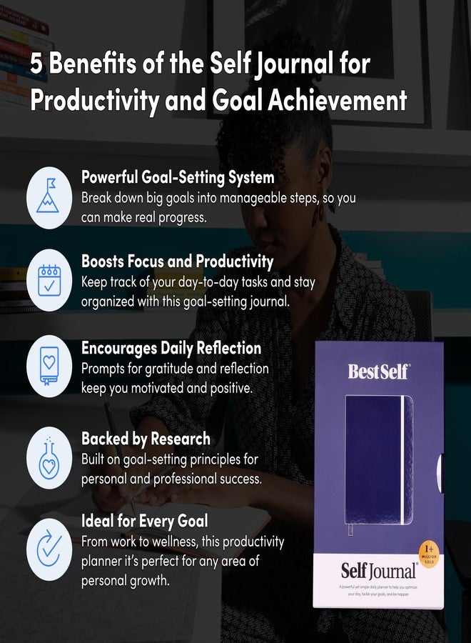 BestSelf Co. BestSelf 13-Week Self Journal & Goal Planner – Undated Daily ADHD-Friendly Journal for Men & Women | Productivity, Gratitude, Reflection & Habit Tracker | 2025 Life Organizer with Prompts, Black - Image 2
